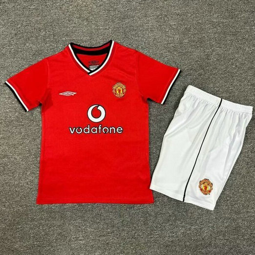 Ensemble Maillot Enfant Manchester United 2000/2002 - Domicile Rouge