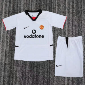 Ensemble Maillot Enfant Manchester United 2002/2003 - Blanc