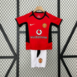 Ensemble Maillot Enfant Manchester United 2002/2004 - Domicile Rouge