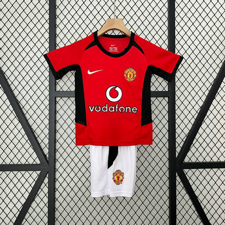 Ensemble Maillot Enfant Manchester United 2002/2004 - Domicile Rouge