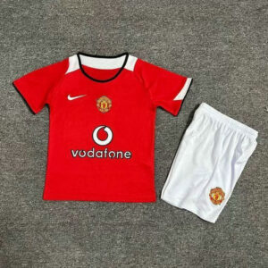 Ensemble Maillot Enfant Manchester United 2004/2006 - Domicile Rouge