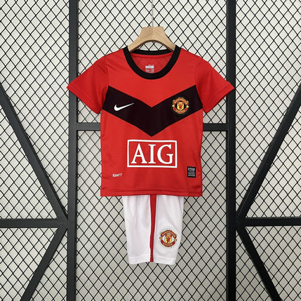 Ensemble Maillot Enfant Manchester United 2009/2010 - Domicile Rouge