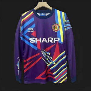Maillot de foot Manchester United 1992/1993 - Gardien De But Violet Manches Longues