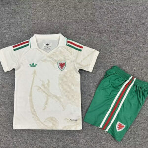 Ensemble Maillot Enfant Pays de Galles 2026/2027 - Exterieur Blanc