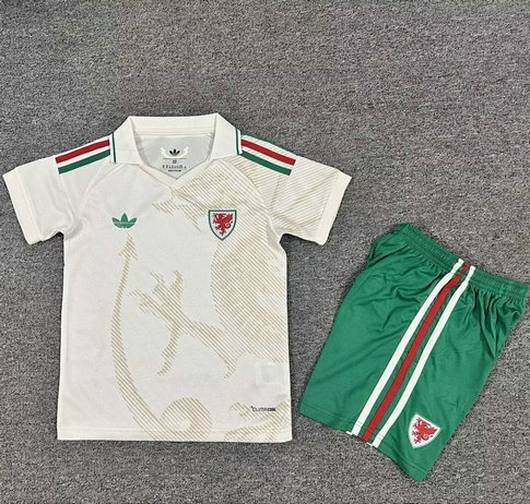 Ensemble Maillot Enfant Pays de Galles 2026/2027 - Exterieur Blanc