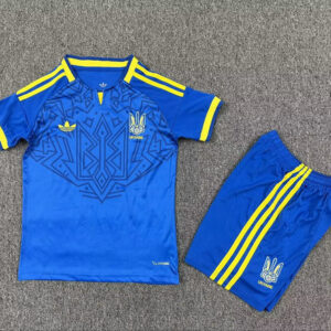Ensemble Maillot Enfant Ukraine 2026 - Exterieur Bleu