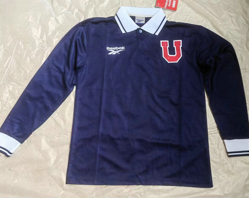 Maillot de foot Universidad de Chile 1998 - Domicile Manches Longues Bleu