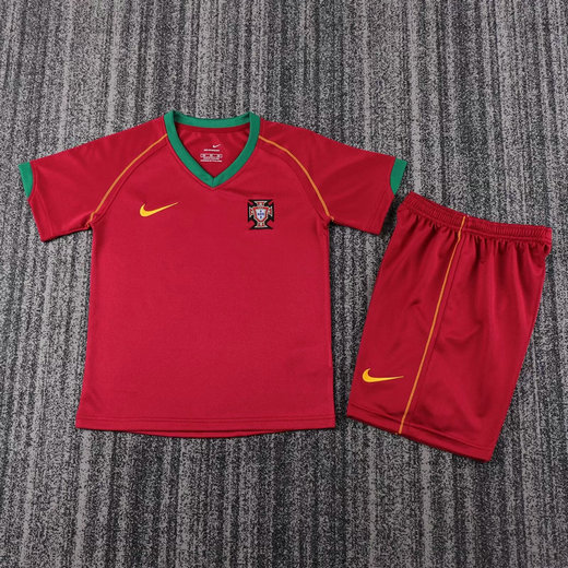Ensemble Maillot Enfant Vintage Portugal 2006 - Domicile Rouge