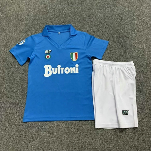 Ensemble Maillot Naples Enfant 1987/1988 - Domicile Bleu