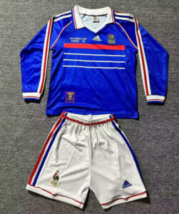 Maillot Vintage France Enfant Coupe du monde 1998 Domicile Manches longues