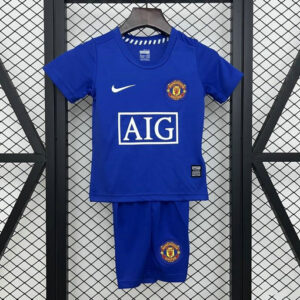 Ensemble Maillot Enfant vintage Manchester United 2007/2008 - Third Bleu