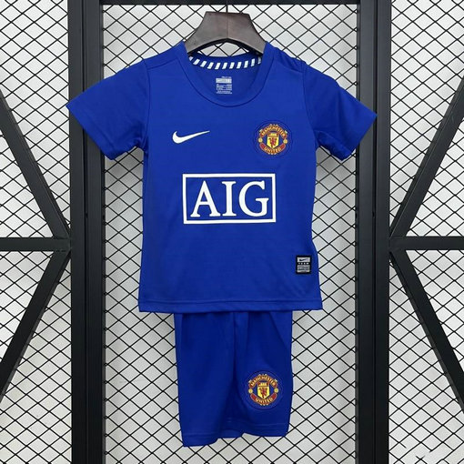 Ensemble Maillot Enfant vintage Manchester United 2007/2008 - Third Bleu