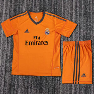 Ensemble Maillot Enfant vintage Real Madrid 2013/2014 - Third Orange