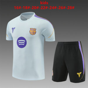 Ensemble Maillot Enfant Barcelone 2026/2027 - Gris Clair