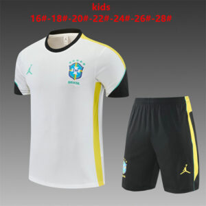 Ensemble Maillot Enfant Brésil 2026/2027 - Blanc