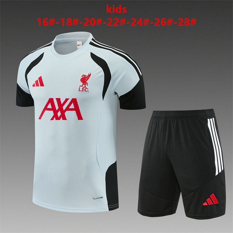 Ensemble Maillot Enfant Liverpool 2026/2027 - Gris Clair