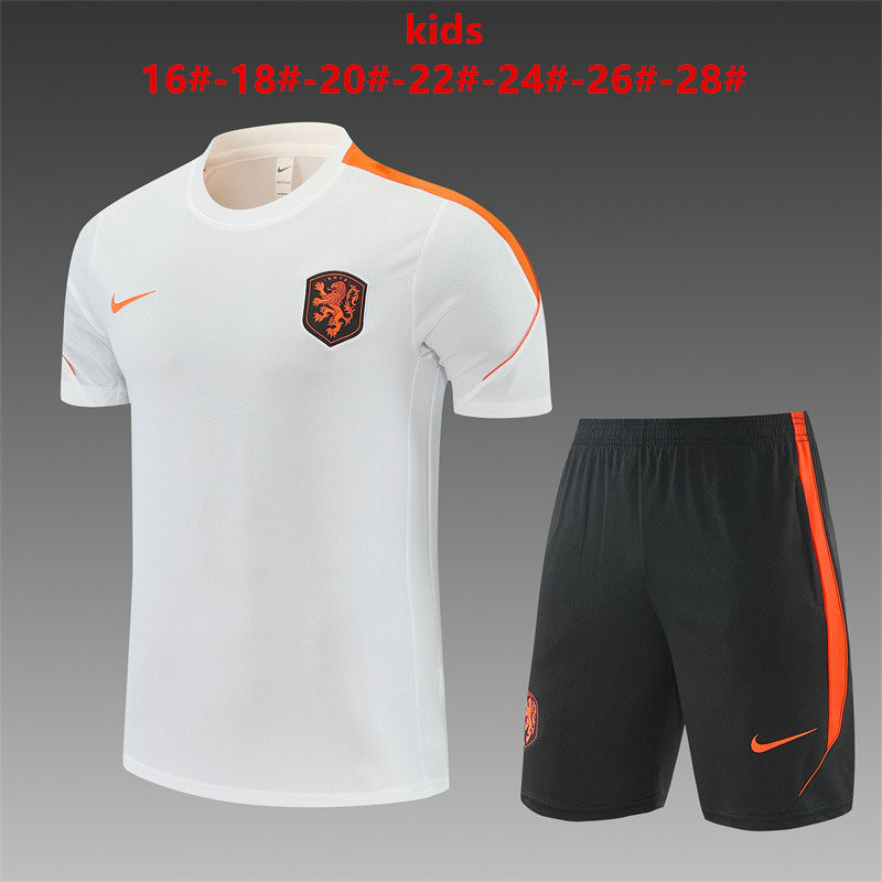 Ensemble Maillot Enfant Pays Bas 2026/2027 - Blanc
