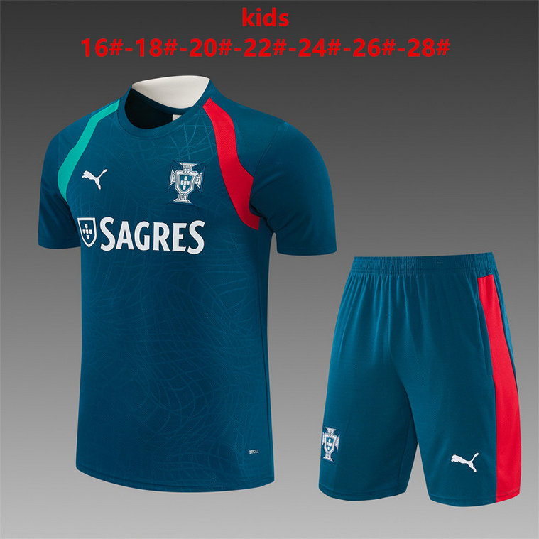 Ensemble Maillot Enfant Portugal 2026/2027 - Entraînement Bleu