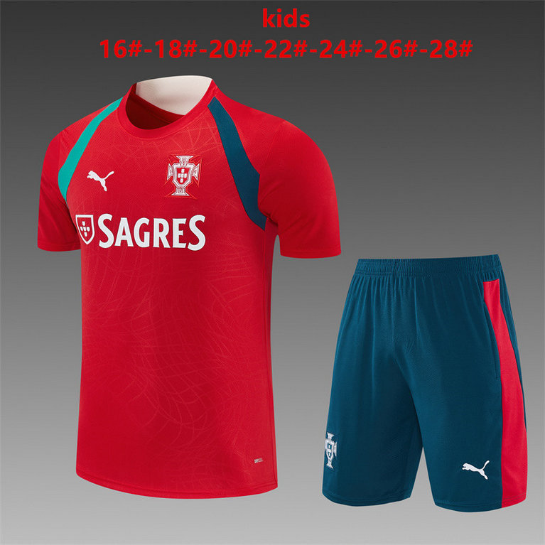 Ensemble Maillot Enfant Portugal 2026/2027 - Entraînement Rouge