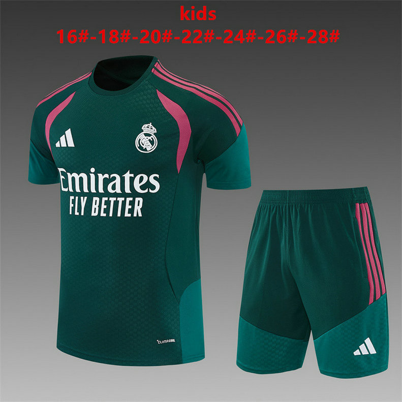 Ensemble Maillot Enfant Real Madrid 2026/2027 - Vert Foncé