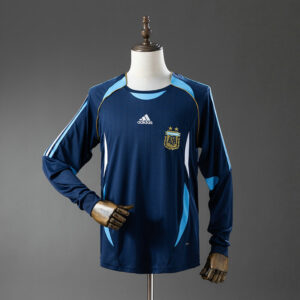 Maillot de foot Argentine 2006 - Exterieur Bleu Manches Longues