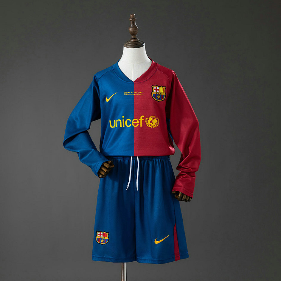 Ensemble Maillot Enfant Barcelone 2008/2009 - Domicile Manches Longues