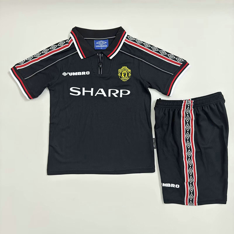 Ensemble Maillot Enfant Manchester United 1998/1999 - Noir