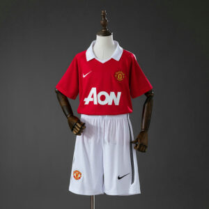 Ensemble Maillot Enfant Manchester United 2010/2011 - Domicile Rouge