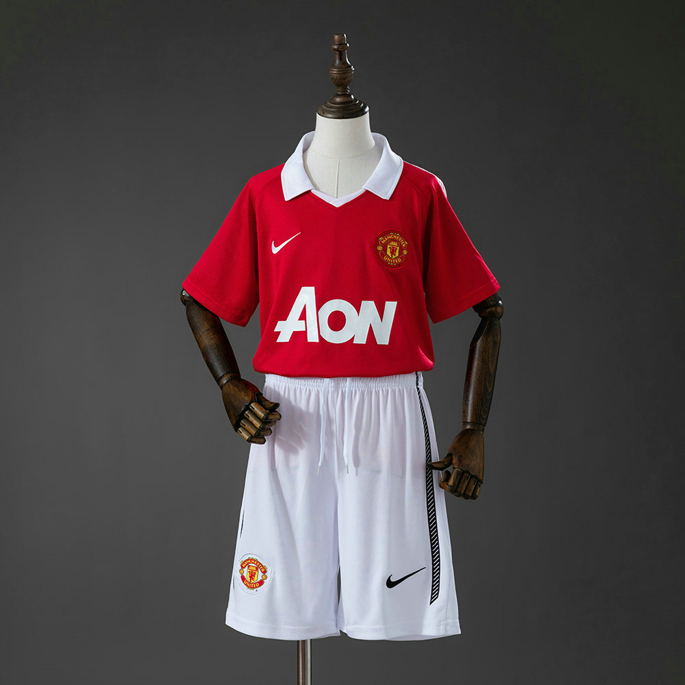 Ensemble Maillot Enfant Manchester United 2010/2011 - Domicile Rouge