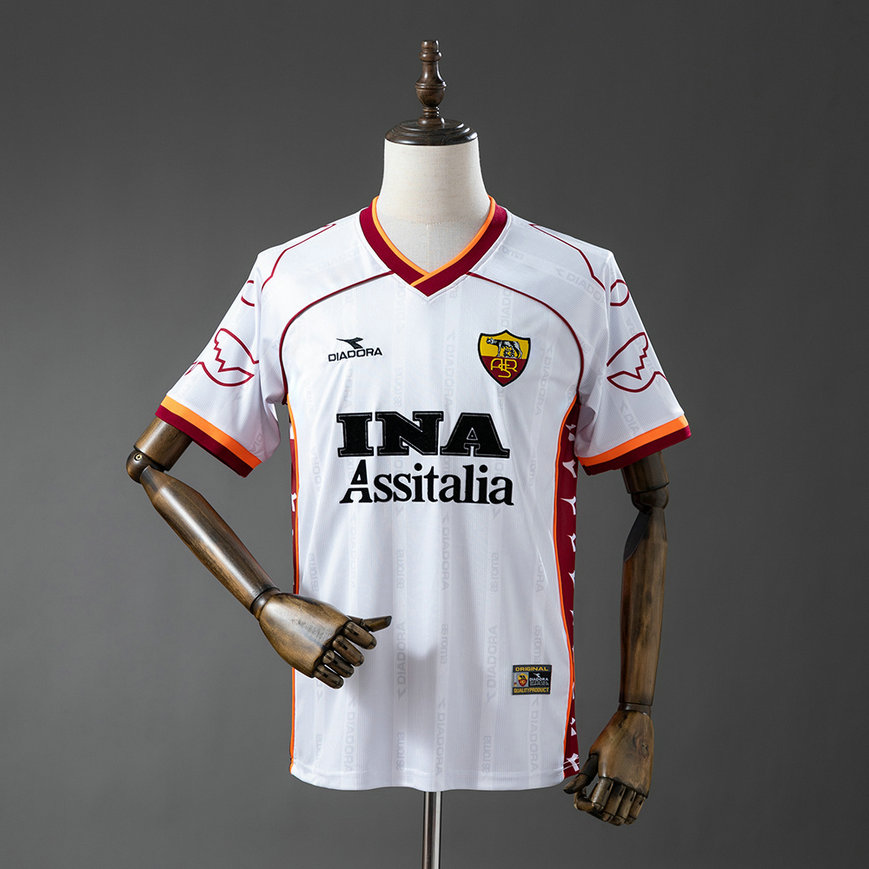 Maillot de foot Rome 1999/2000 - Exterieur Blanc