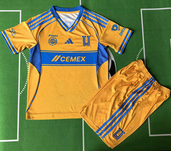 Ensemble Maillot Enfant Tigres UANL 2025 - 65 Ans Jaune