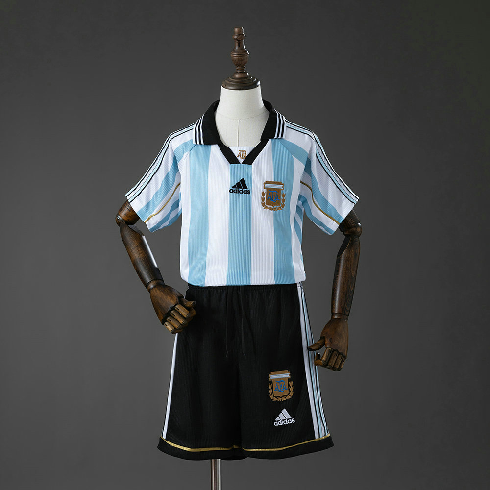 Ensemble Maillot Enfant Vintage Argentine 1998 - Domicile