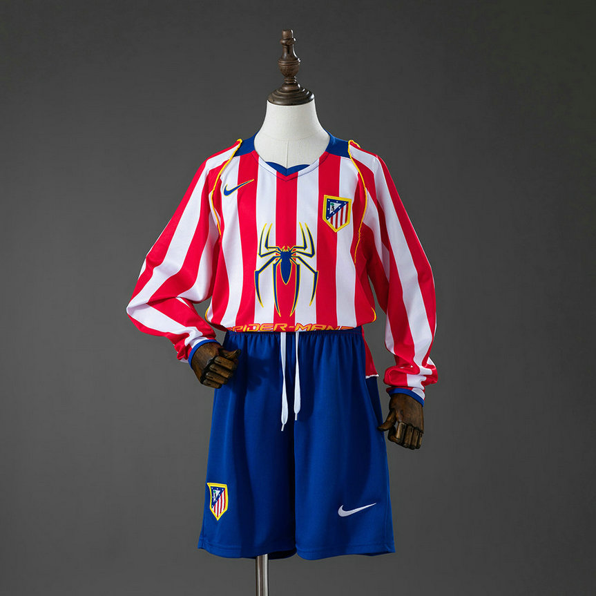 Ensemble Maillot Enfant Vintage Atletico Madrid 2004/2005 - Domicile Manches Longues