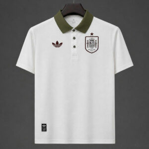 Maillot de foot Espagne Coupe du monde 2026 - Concept Blanc Polo