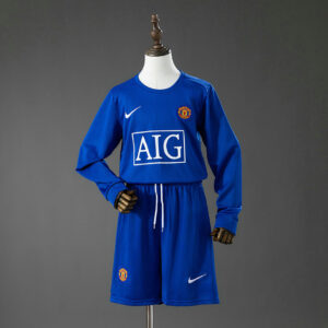 Ensemble Maillot Enfant vintage Manchester United 2007/2008 - Third Manches Longues