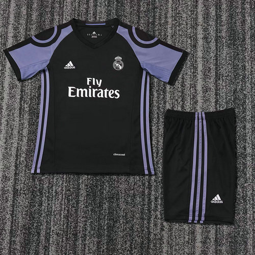 Ensemble Maillot Enfant vintage Real Madrid 2016/2017 - Third Noir